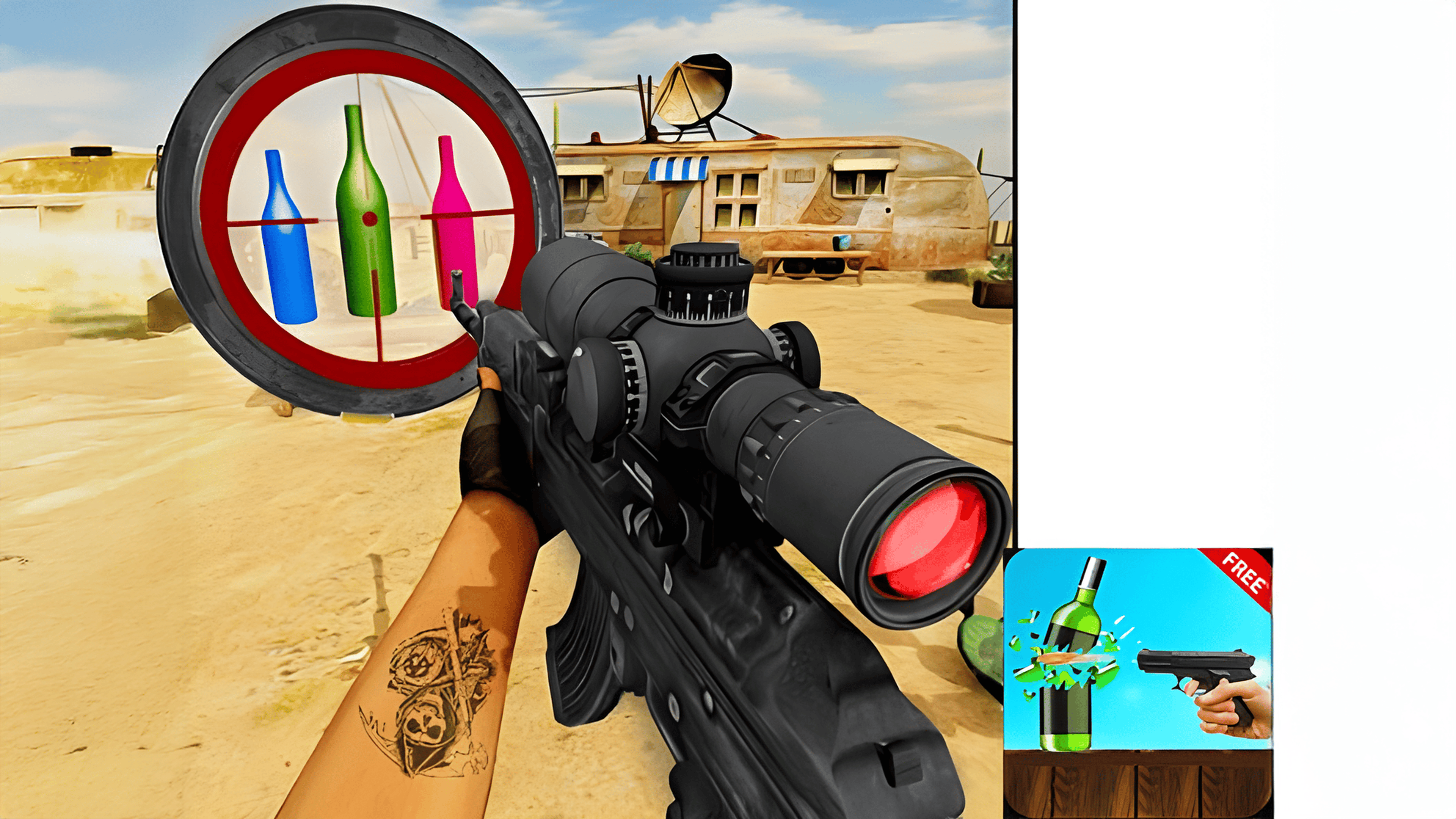 Sniper Bottle Shooting Game Logo