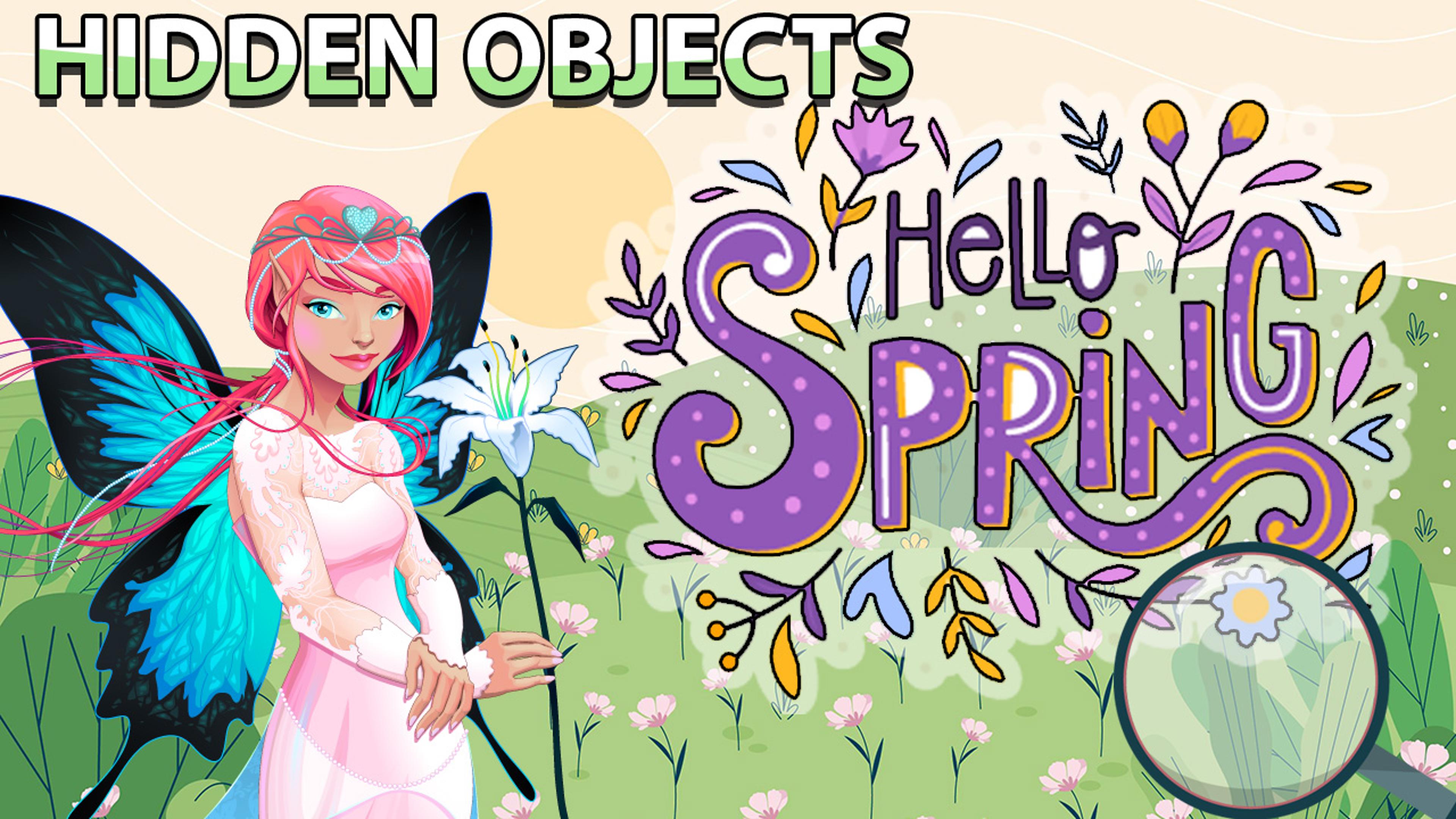 Hidden Objects Hello Spring Logo