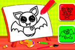 Easy Kids Coloring Bat Logo