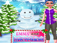 Emma And Snowman Christmas Logo