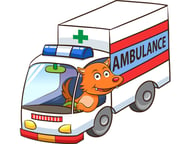 Cartoon Ambulance Puzzle Logo