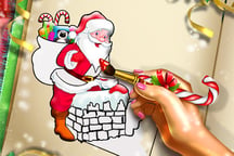 Santa Christmas Coloring Logo