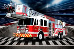 Fire Trucks Puzzle Logo