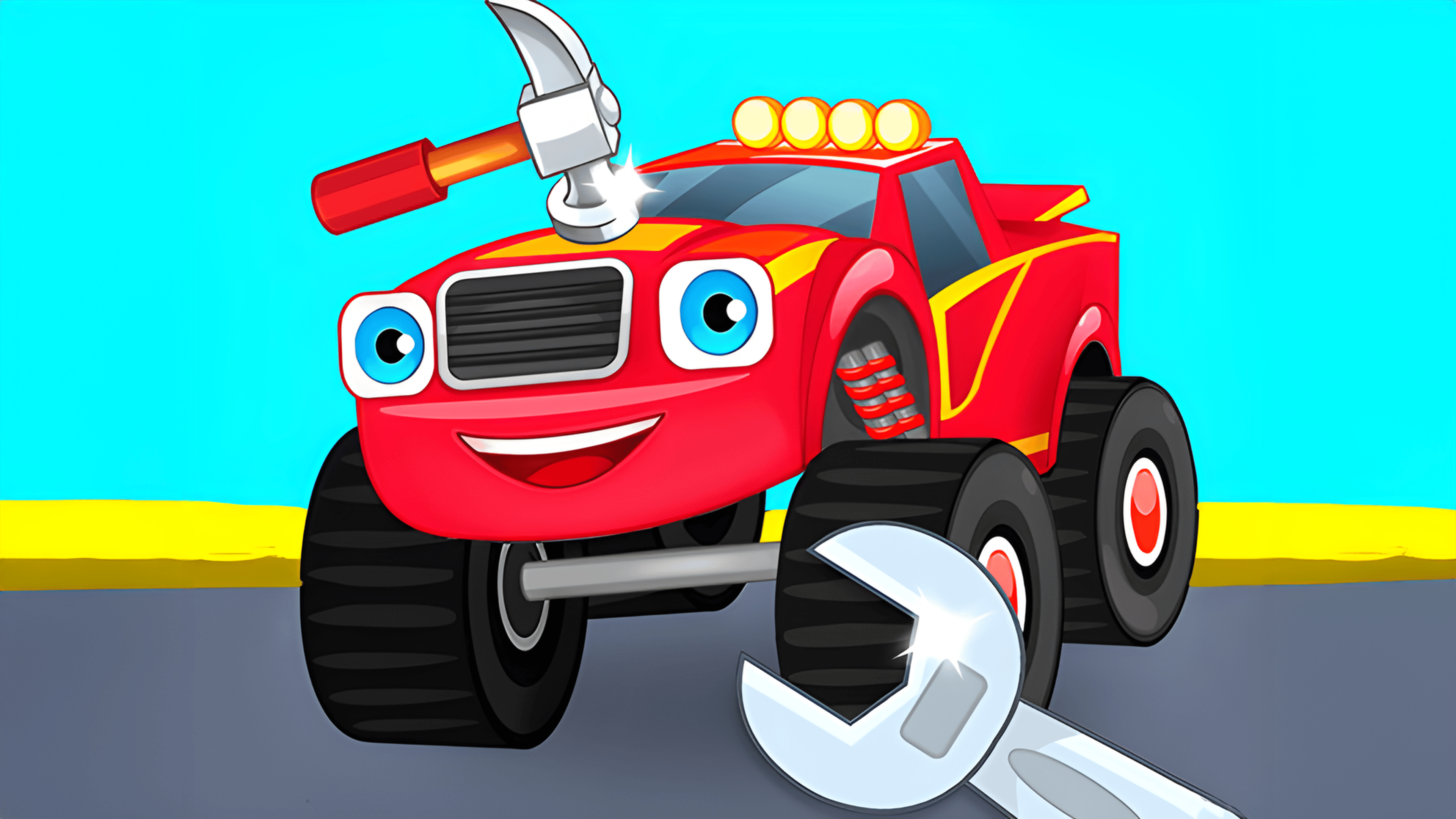 Monster Truck Repairing Logo