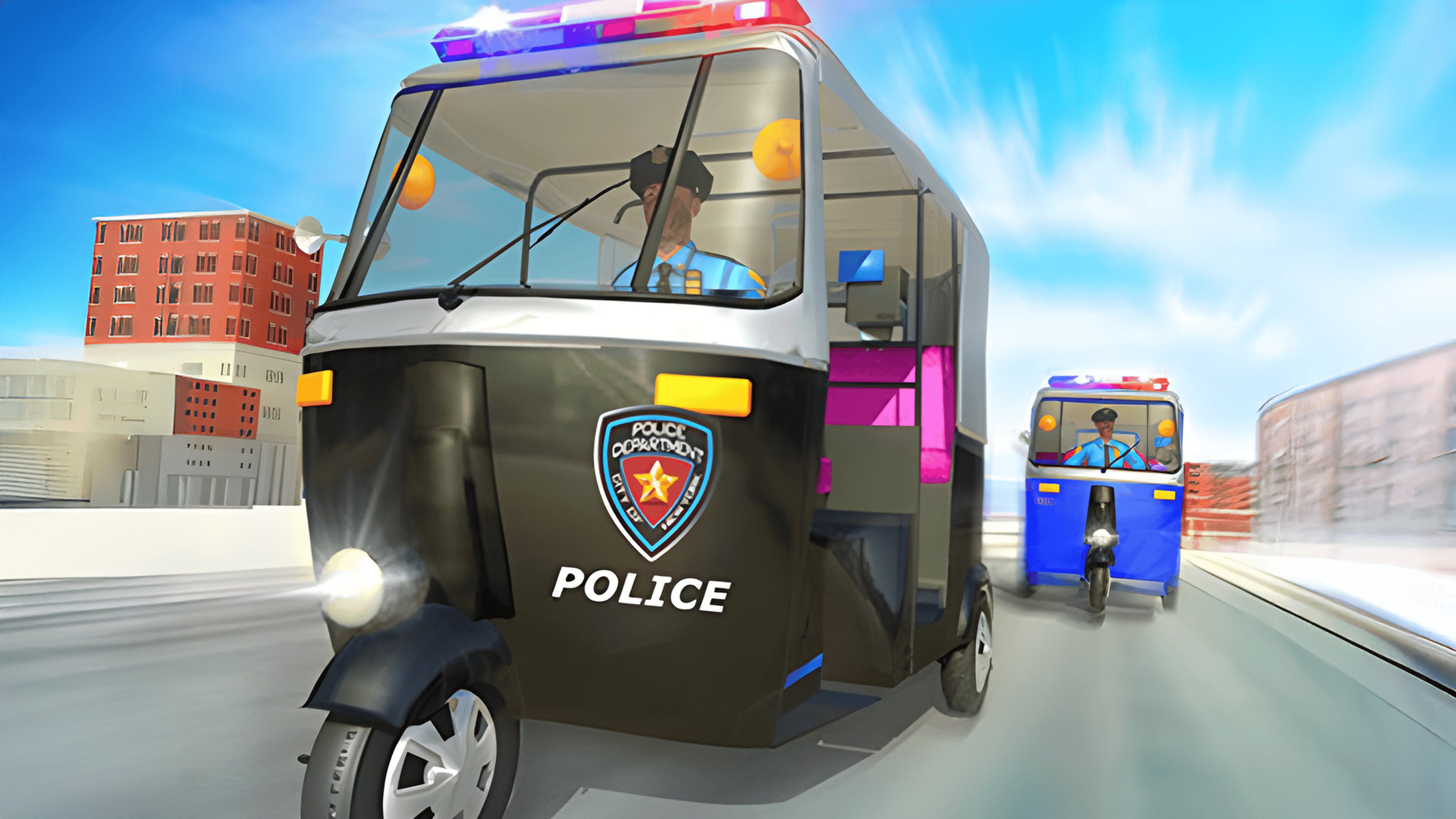 Police Auto Rickshaw Game 2020 Logo