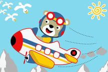 Friendly Airplanes For Kids Coloring Logo