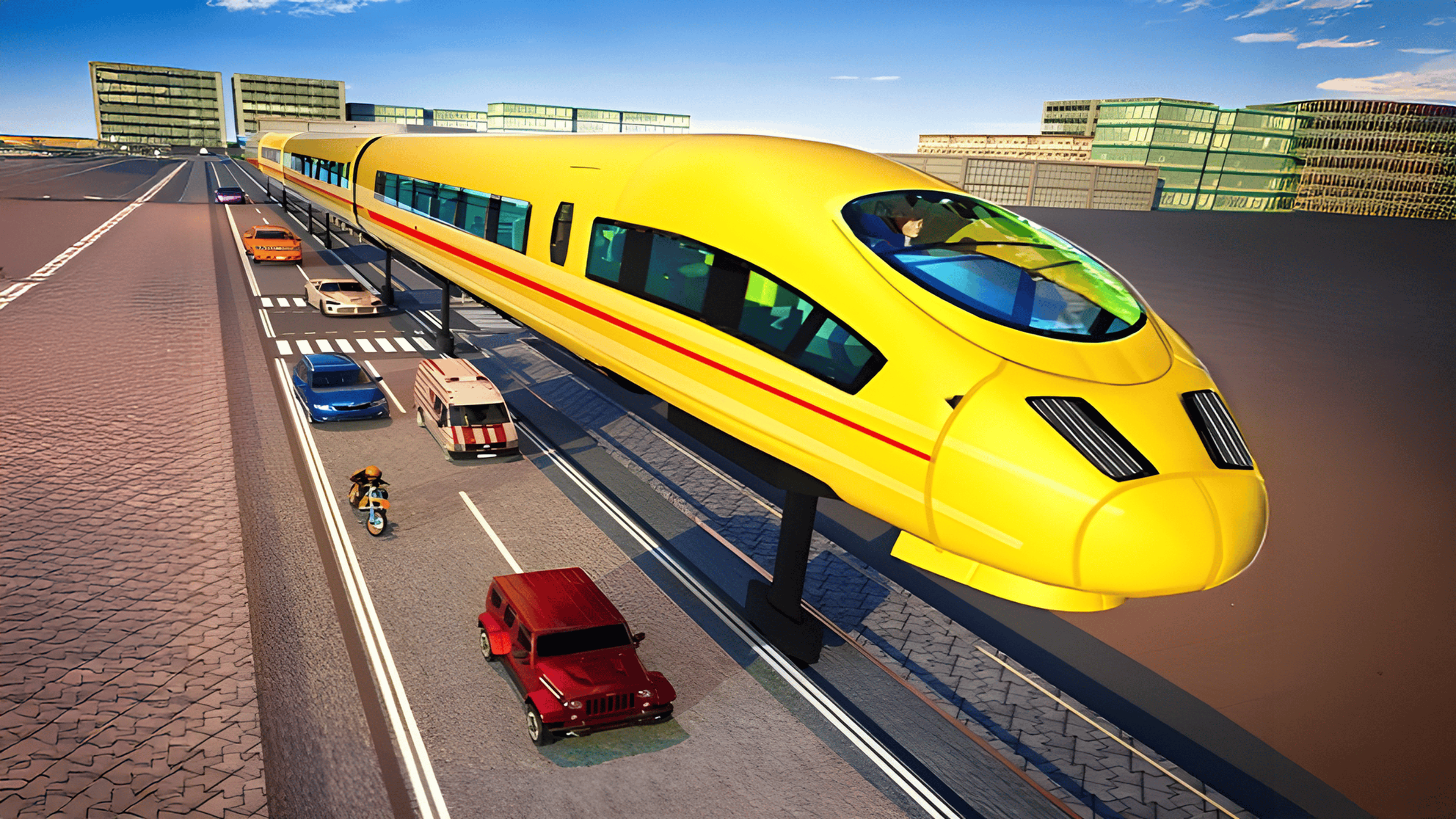 Euro Train Simulator Game 3D Logo