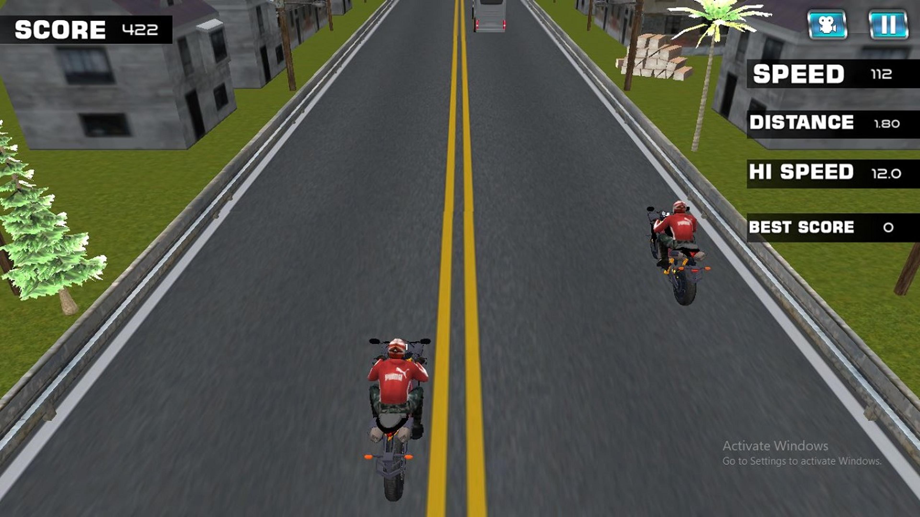 Highway Rider Motorcycle Racer Game Logo