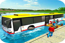Floating Water Bus Racing Game 3D Logo