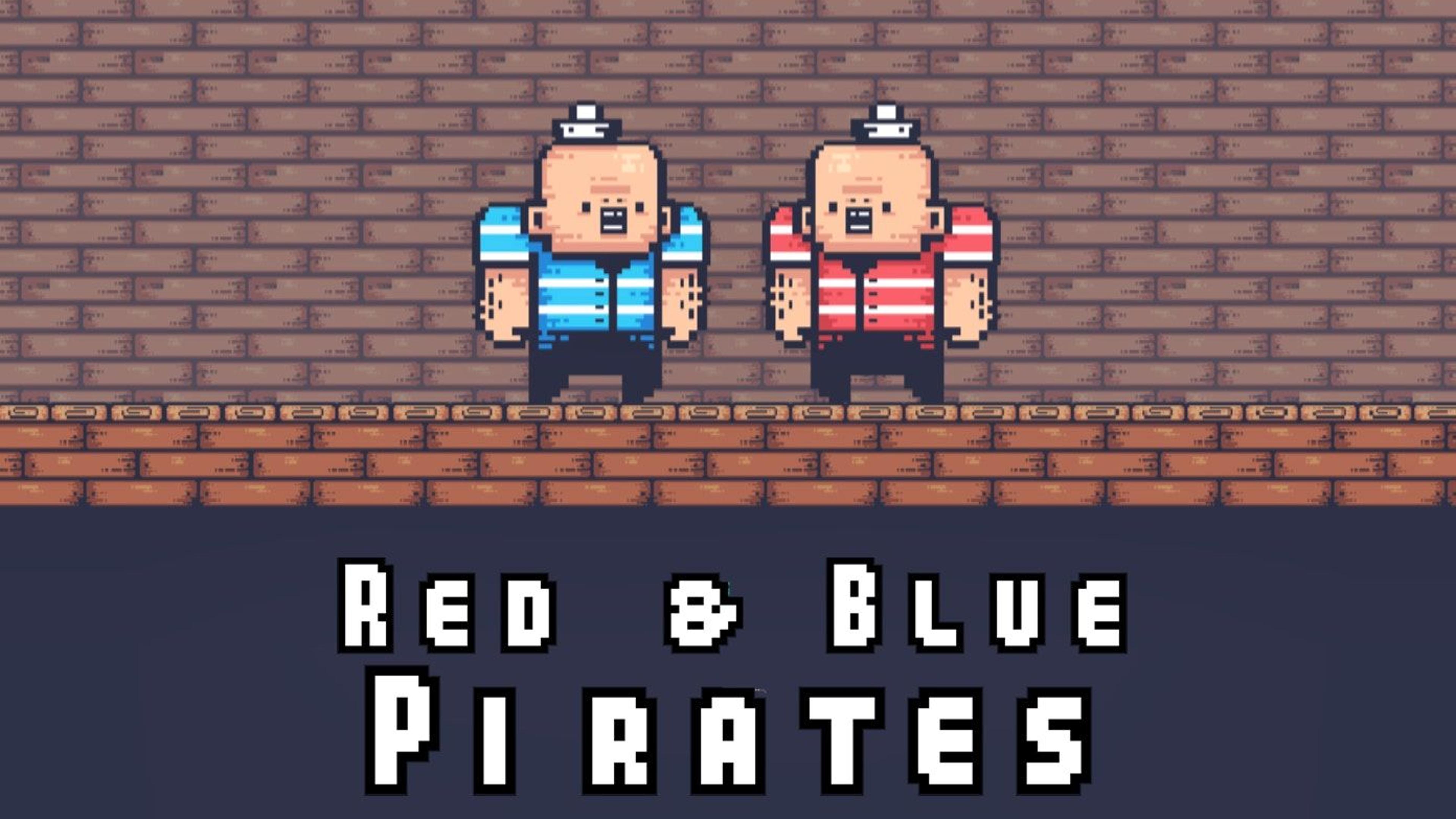 2 Player Red Blue Pirates Logo