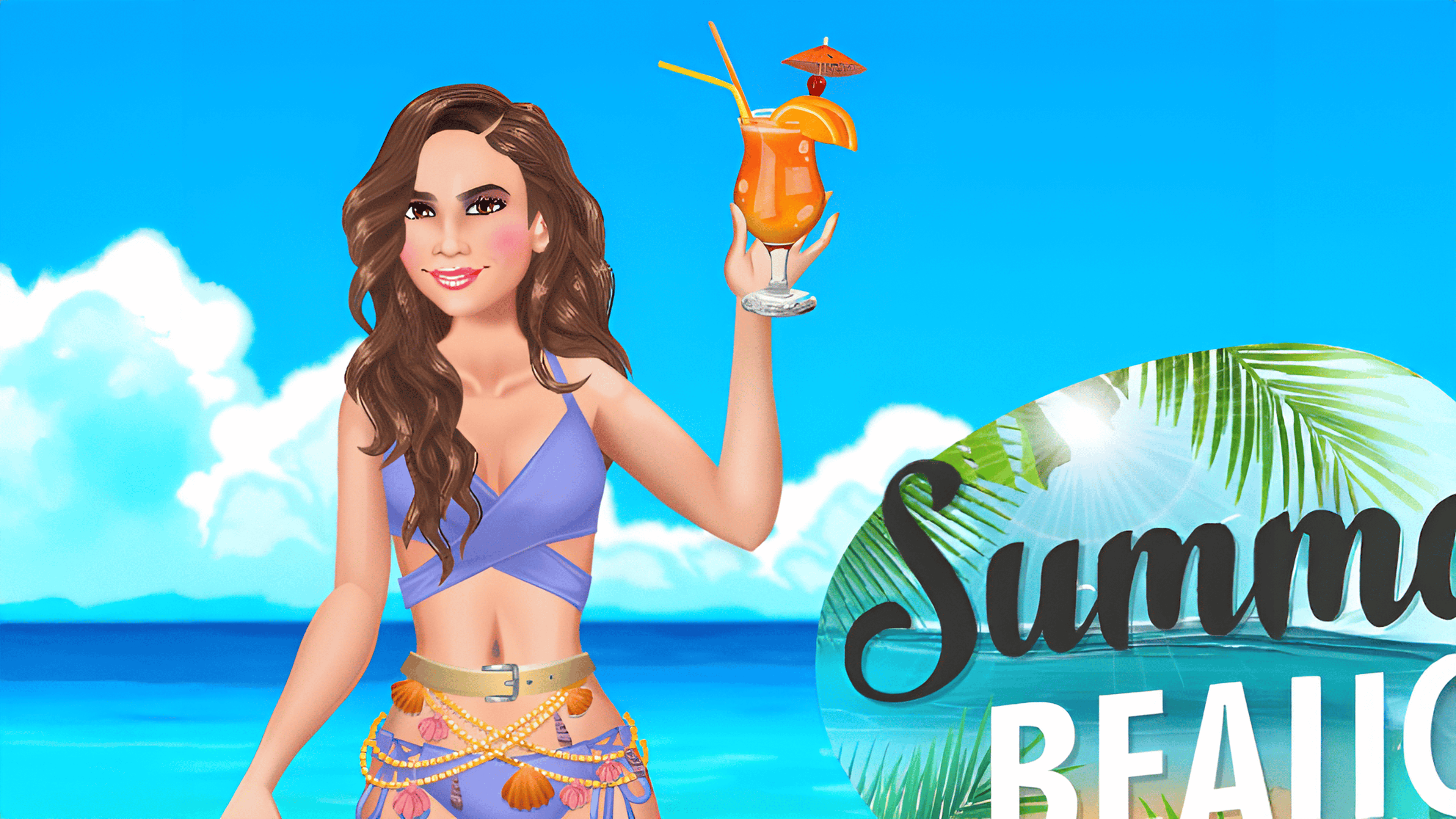 Summer Beach Girl Logo