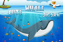 Cute Whale Jigsaw Logo