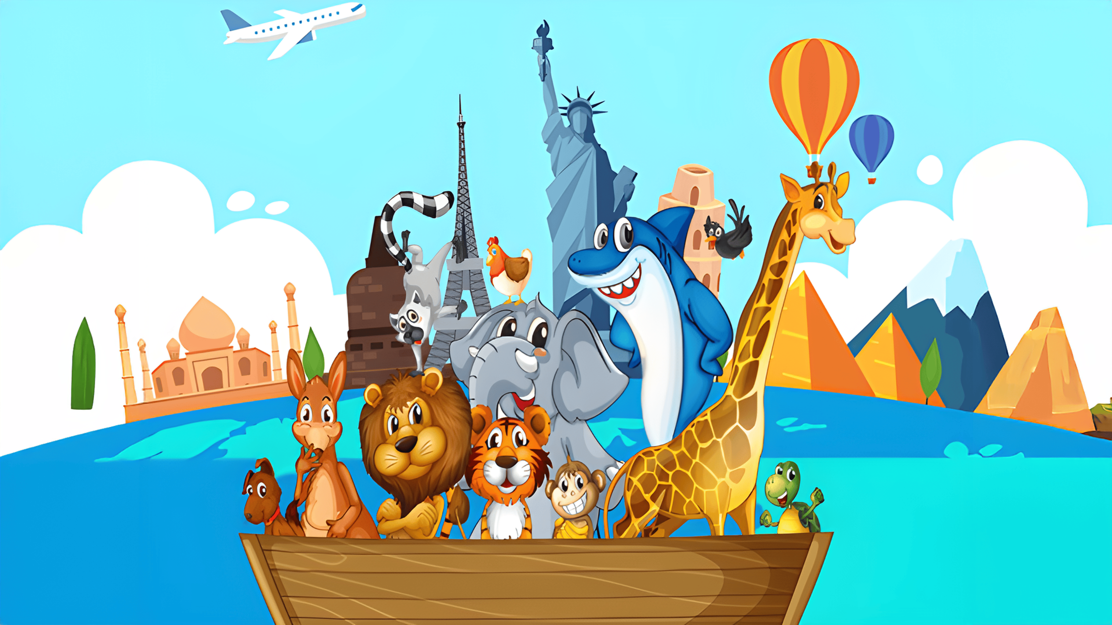 Crazy Friends Travel The World Puzzle Logo