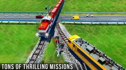Uphill Station Bullet Passenger Train Drive Game Logo