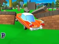 Cartoon Car Crash Derby Destruction World Logo
