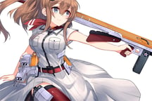 Anime Girl With Gun Puzzle Logo
