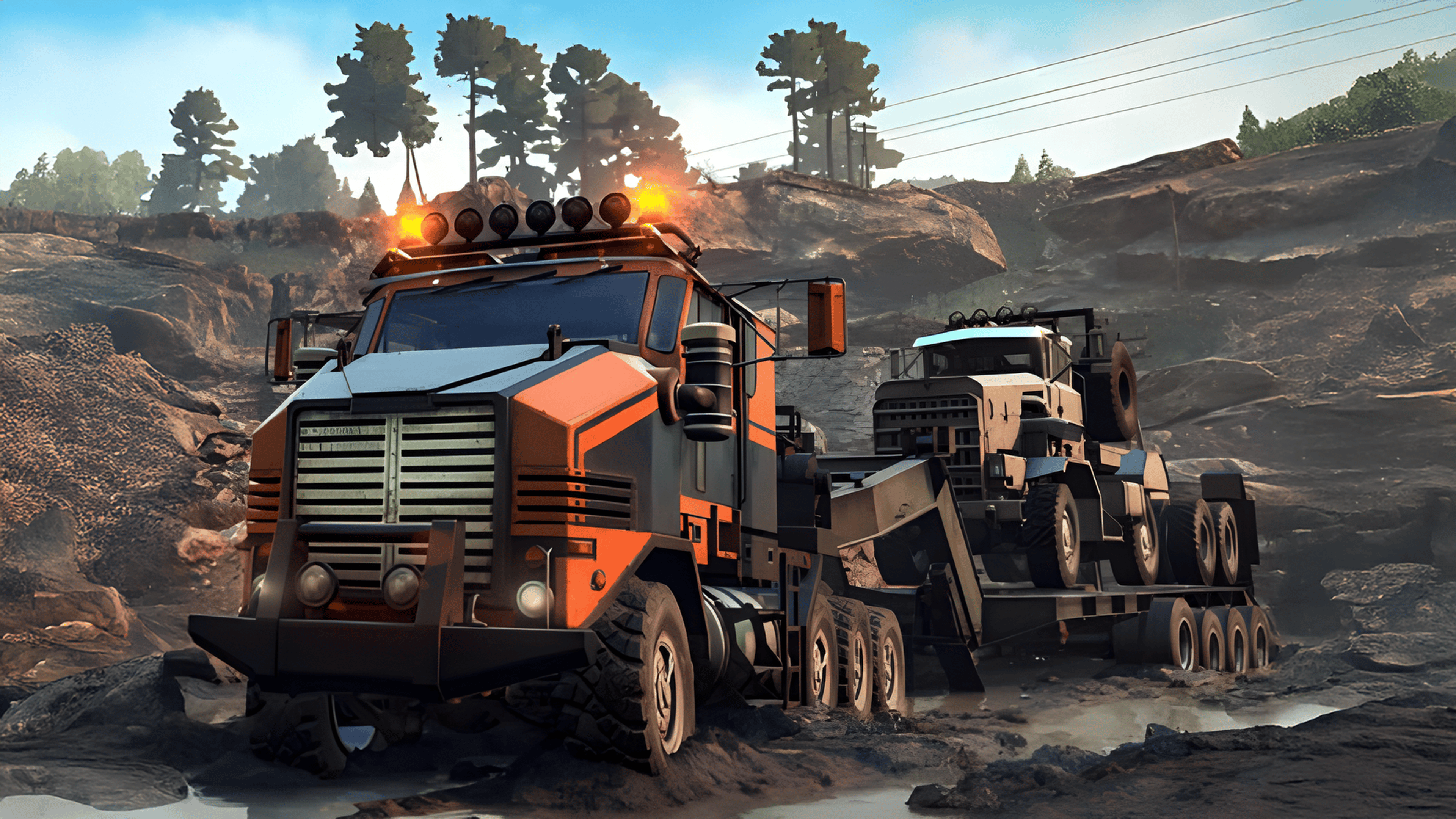 Trucks in Mud Jigsaw Logo