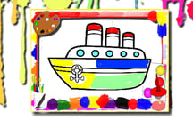 Boats Coloring Book Logo