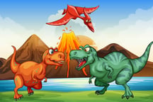 Colorful Dinosaurs Match 3 Logo