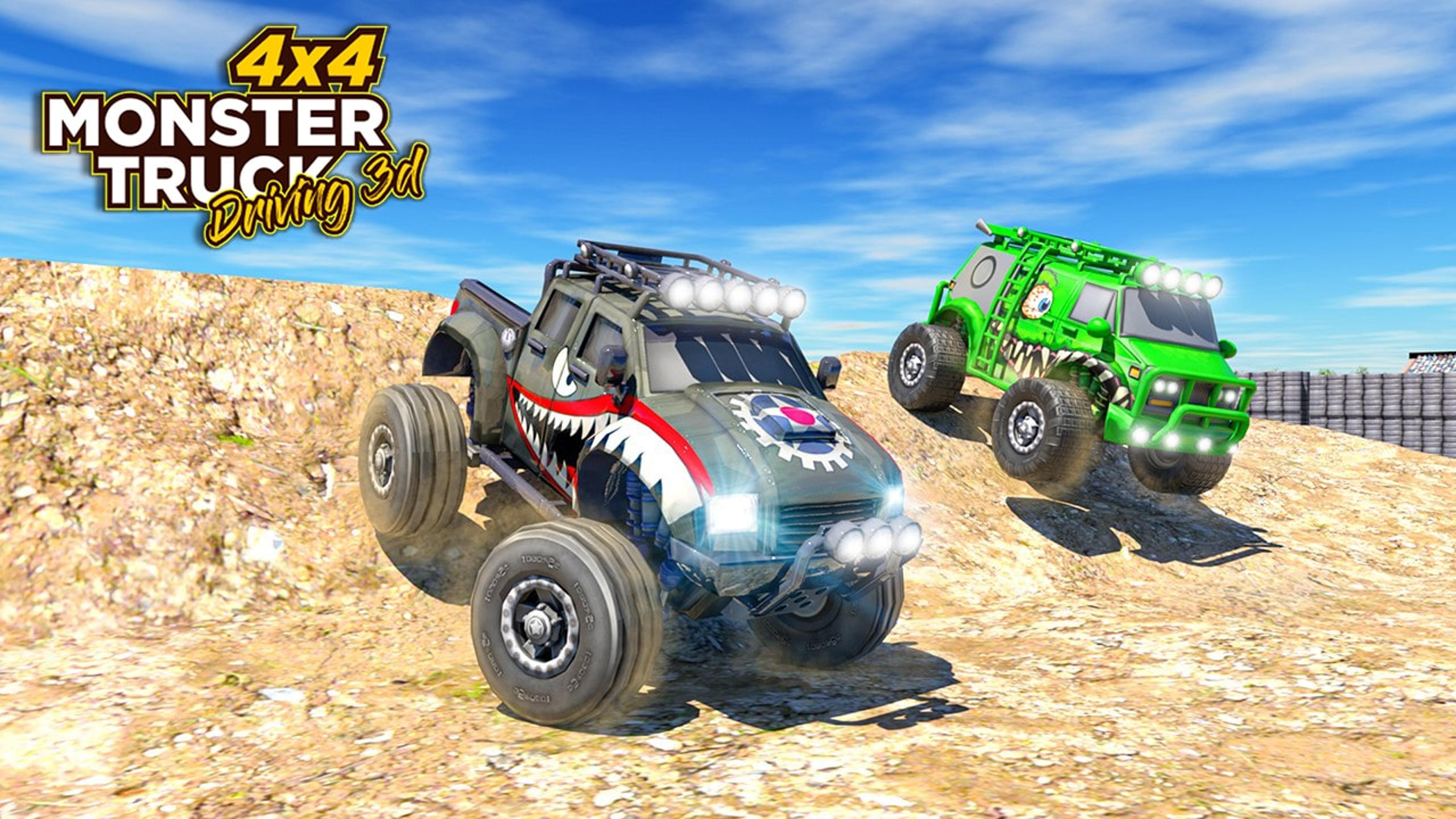 4x4 Monster Truck Driving 3d Logo
