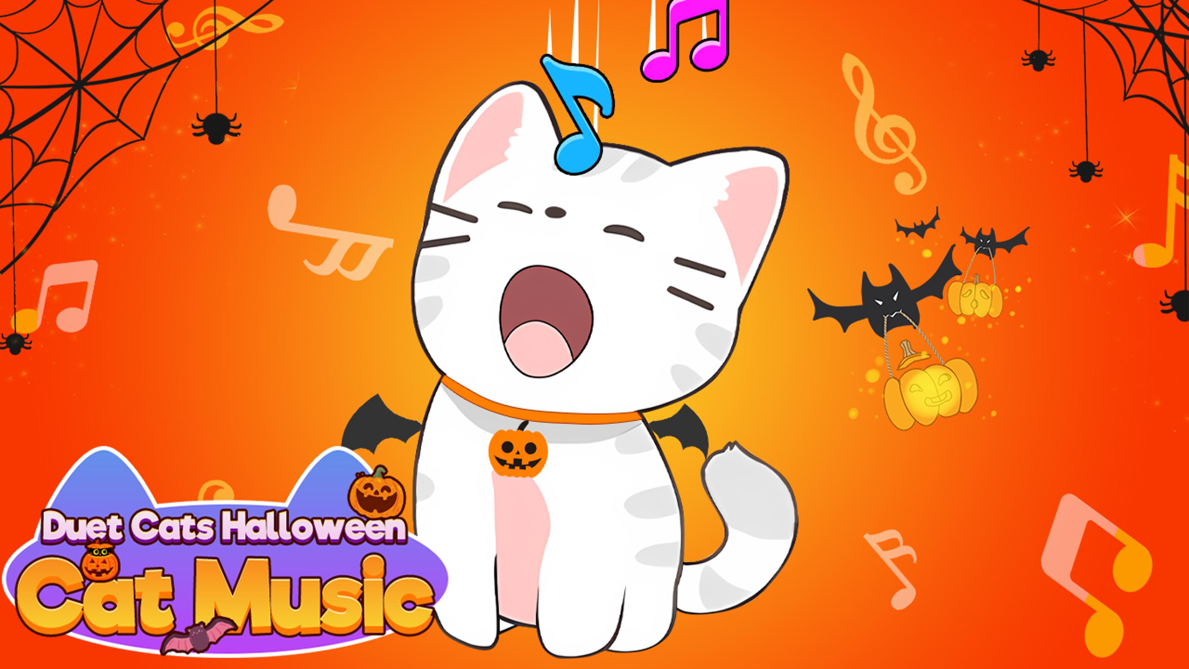 Duet Cats Halloween Cat Music Logo
