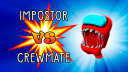 Red Impostor vs Crewmate Logo