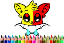 Cute Bat Coloring Book Logo