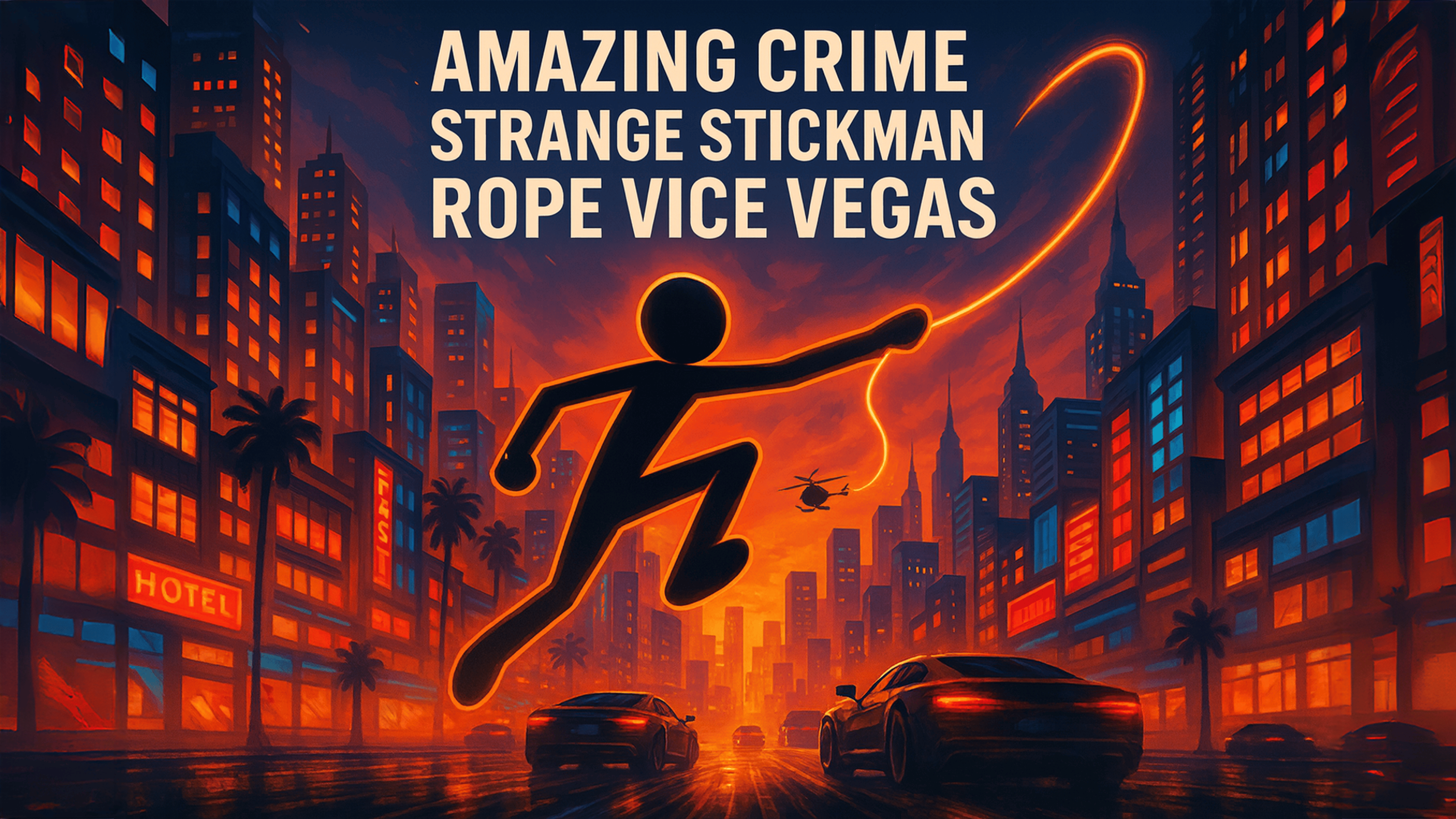 Amazing Crime Strange Stickman Rope Vice Vegas Logo