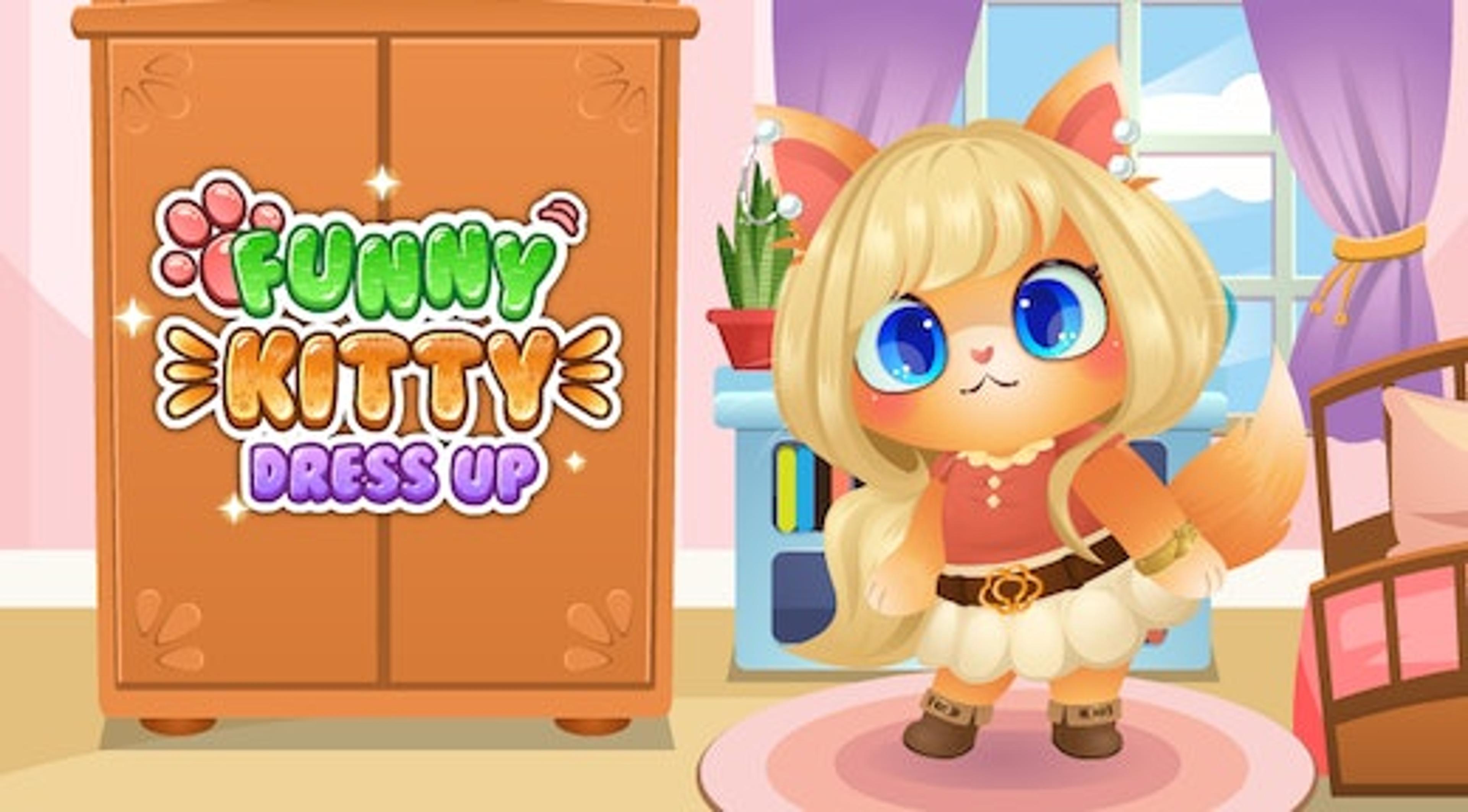 Funny Kitty Dress Up Logo