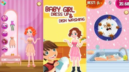 Girl Dress up & Dishwashing Logo