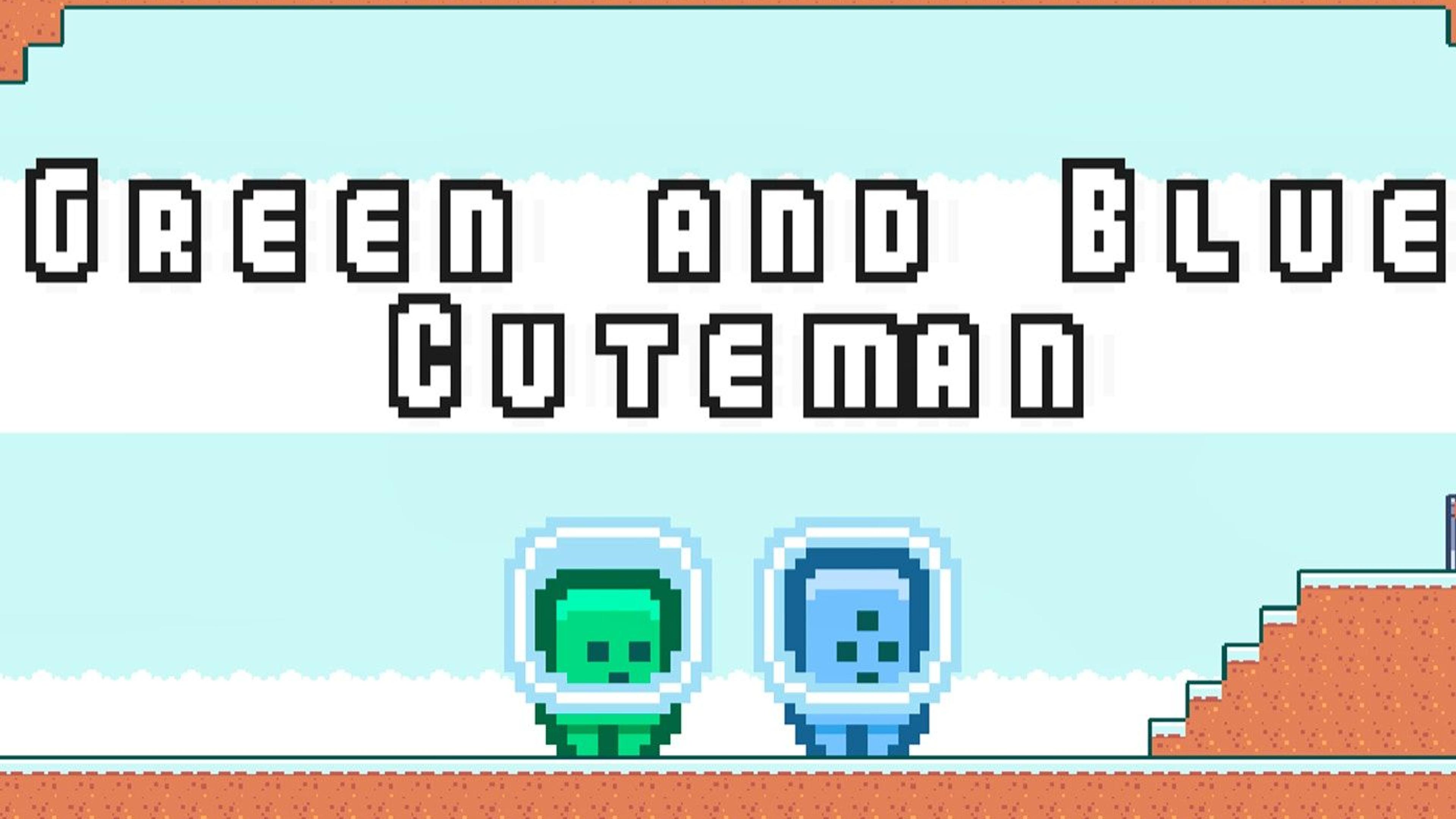 Green and Blue Cuteman Logo
