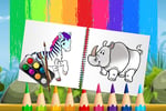 Funny Animals Coloring Book Logo