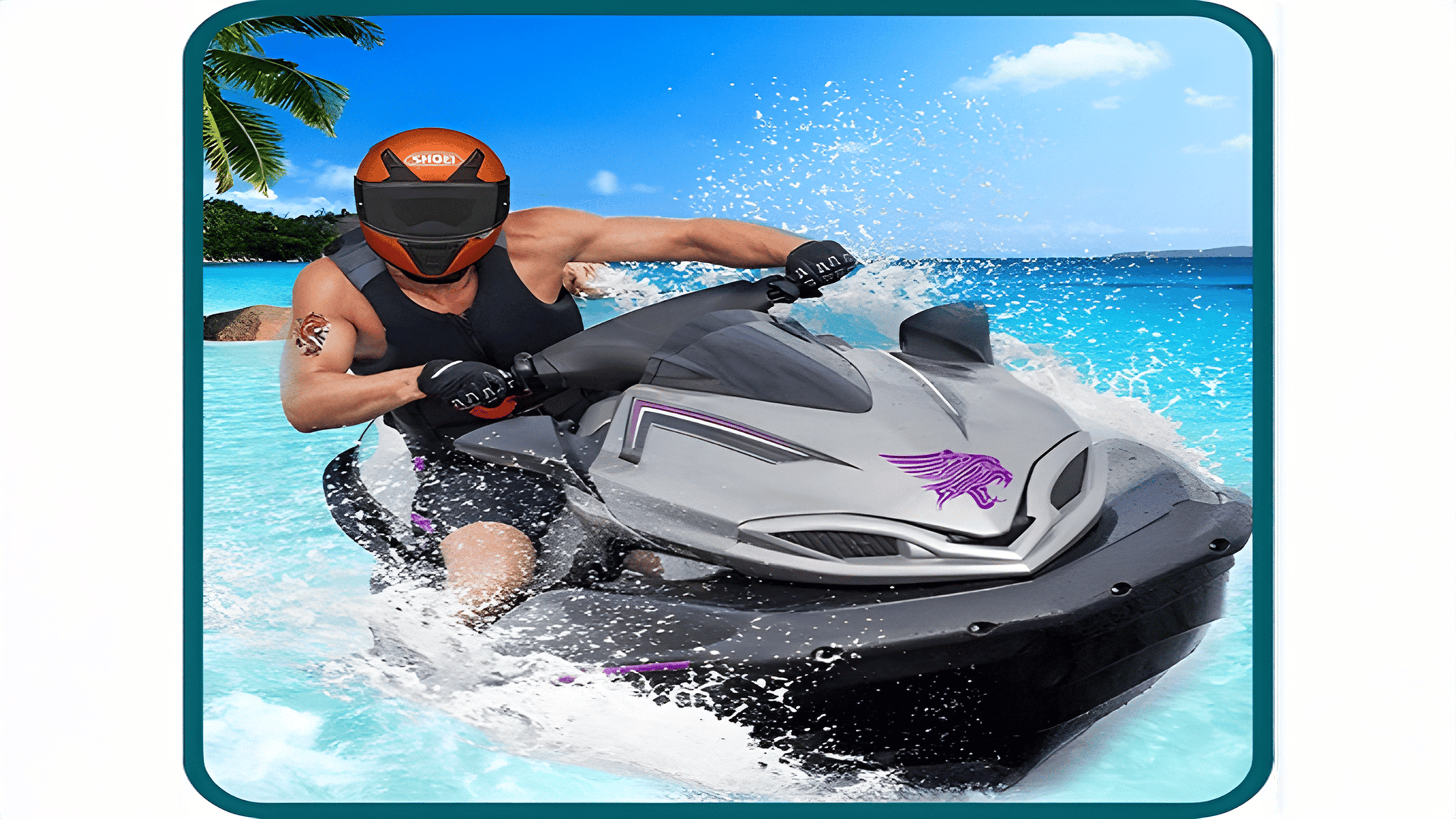 JetSky Power Boat Stunts Water Racing Game Logo