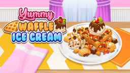 Yummy Waffle Ice Cream Logo