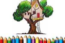 Tree House Coloring Book Logo