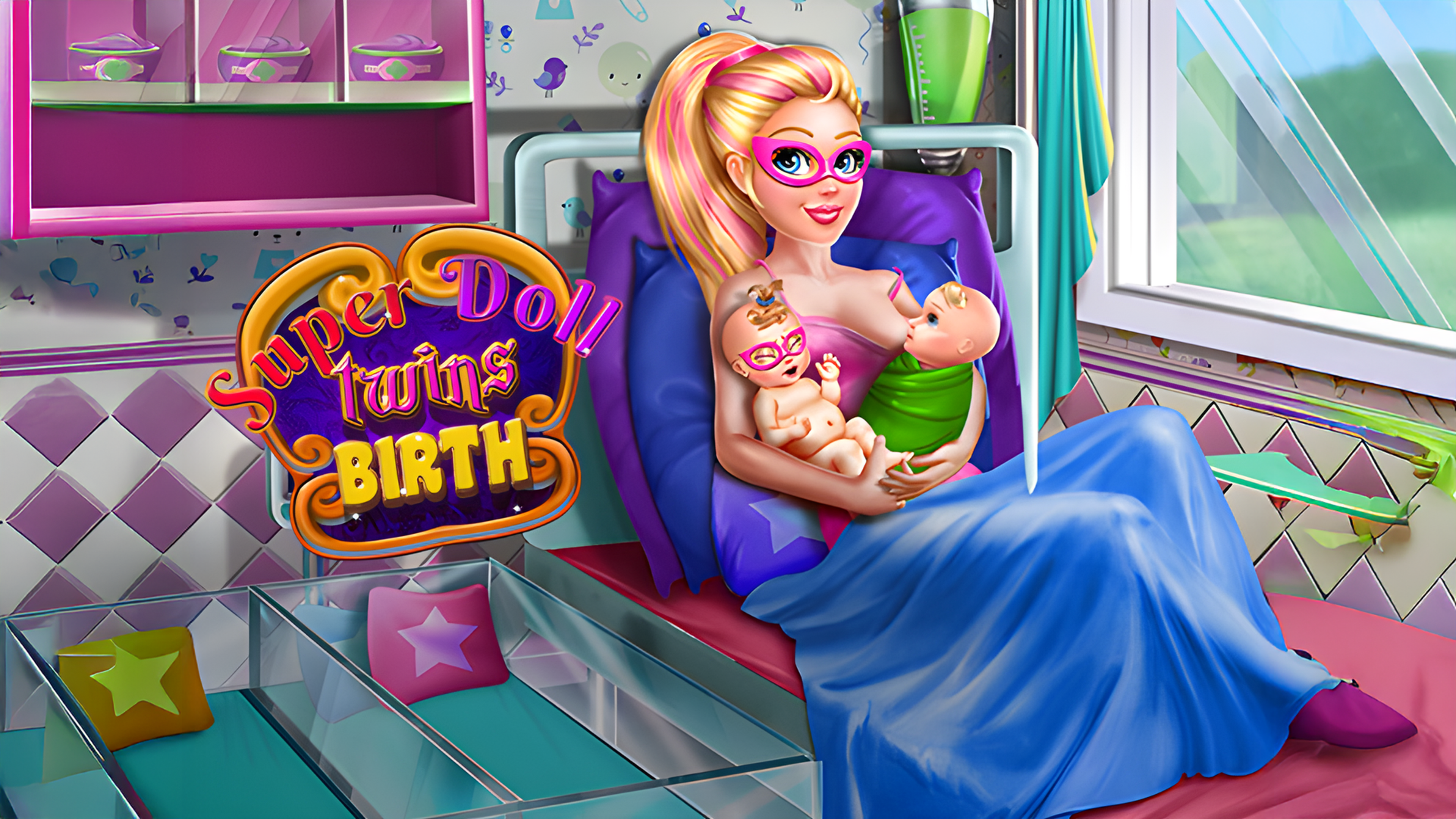 Super Doll Twins Birth Logo