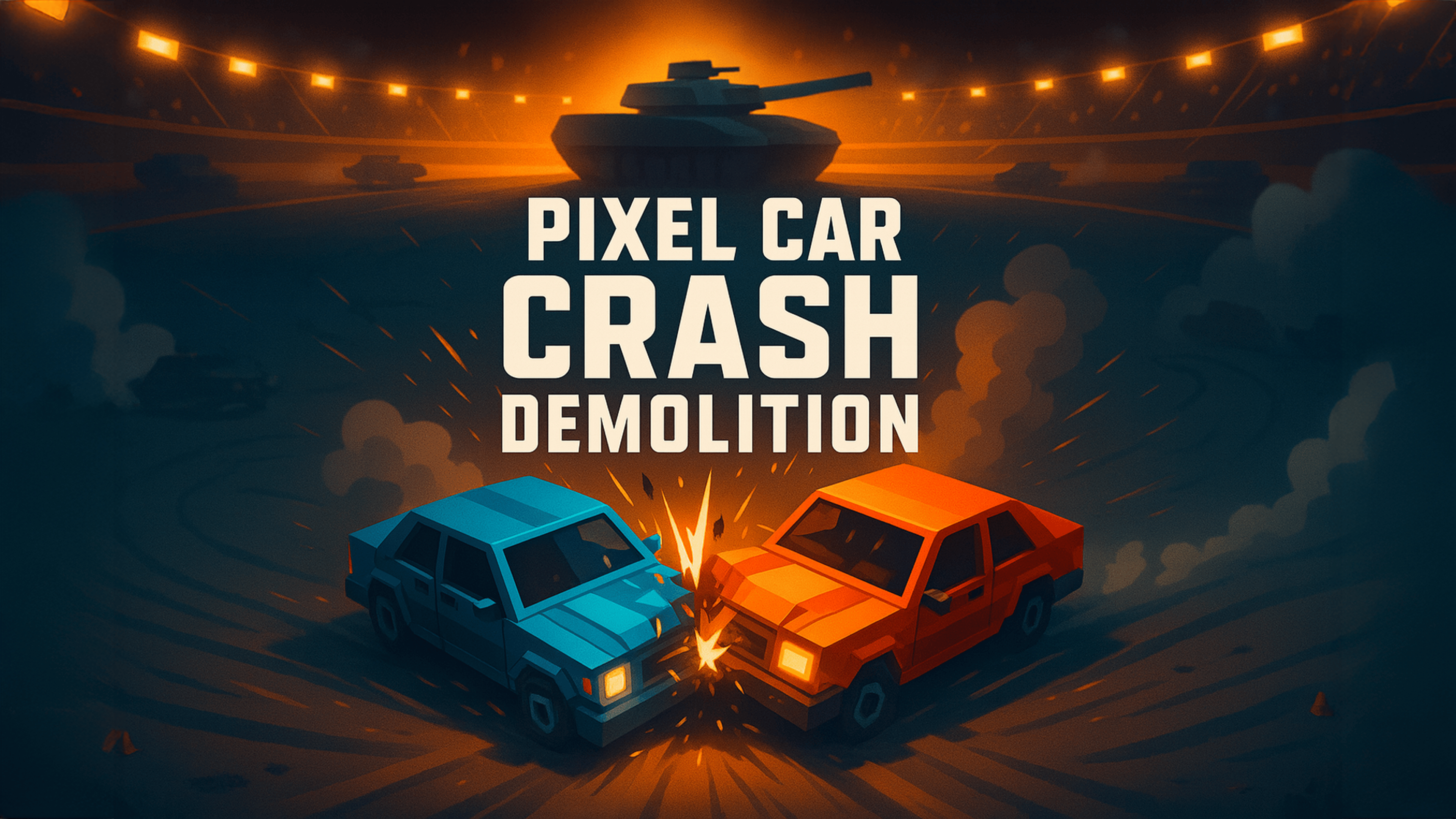 Pixel Car Crash Demolition Logo
