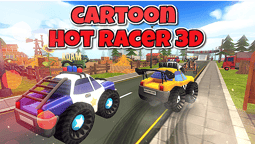 Cartoon Hot Racer 3D Logo