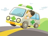 Cartoon Ambulance Slide Logo