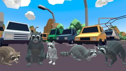 Raccoon Adventure City Simulator 3D Logo