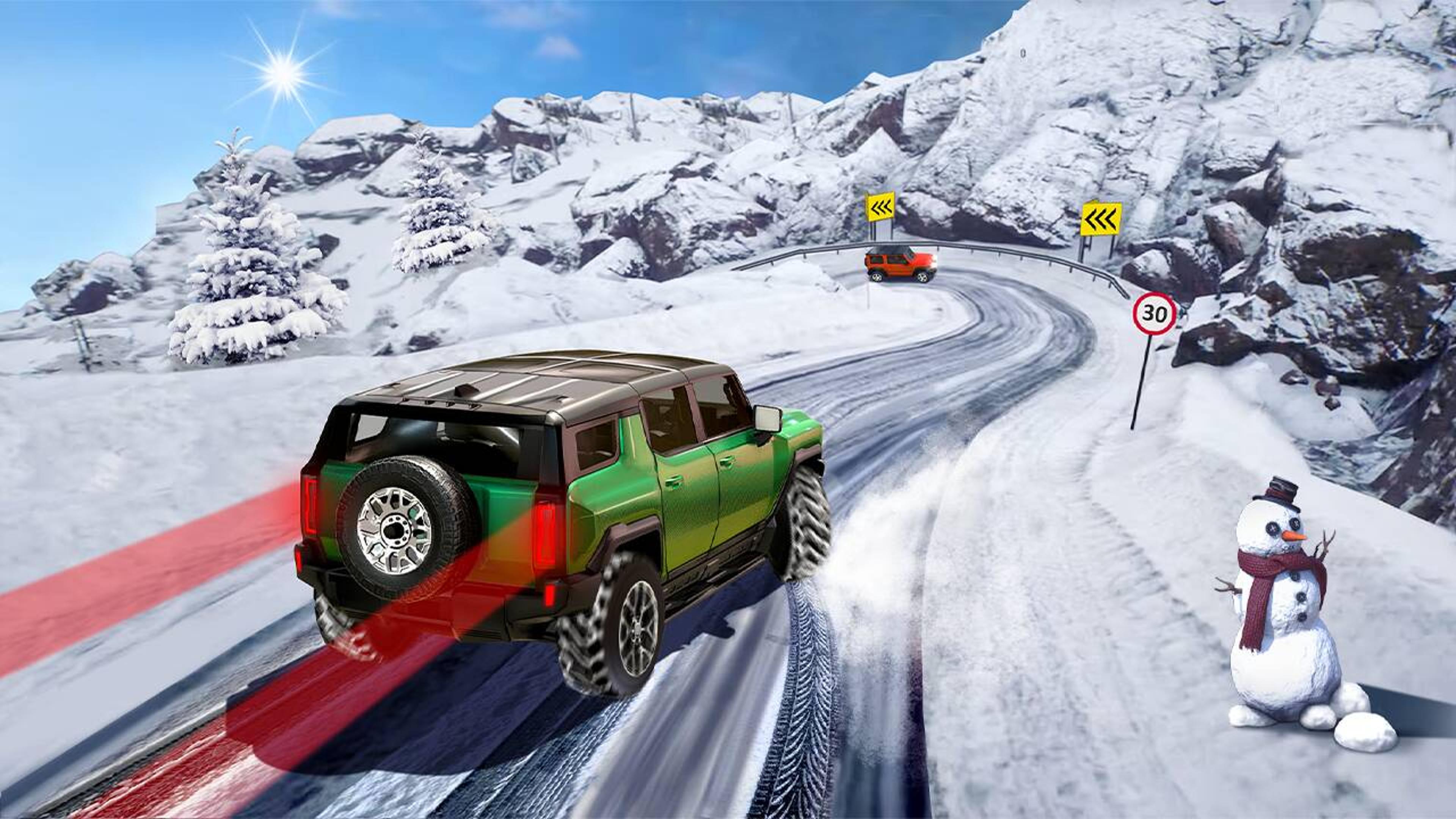 SUV Snow Driving 3d Logo
