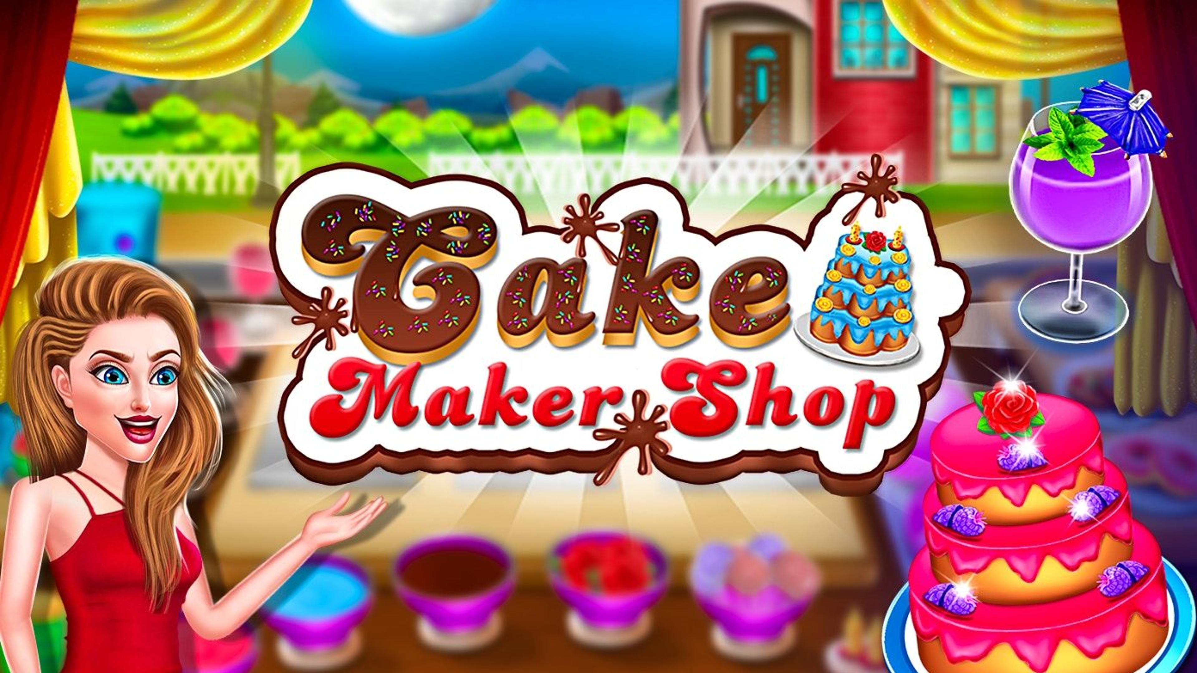 Cake Shop Cafe Pastries & Waffles cooking Game Logo