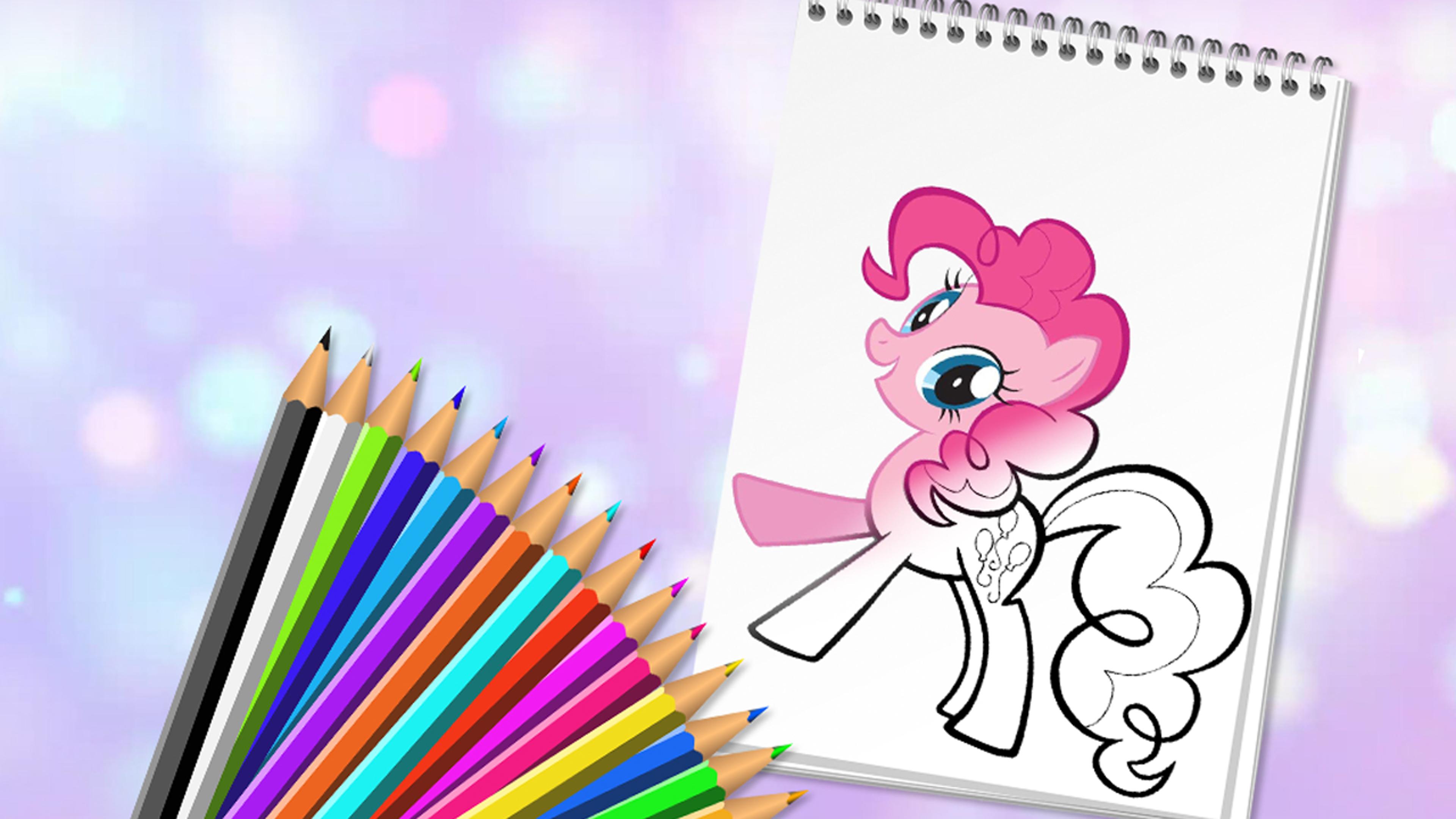 Cute Pony Coloring Book Logo