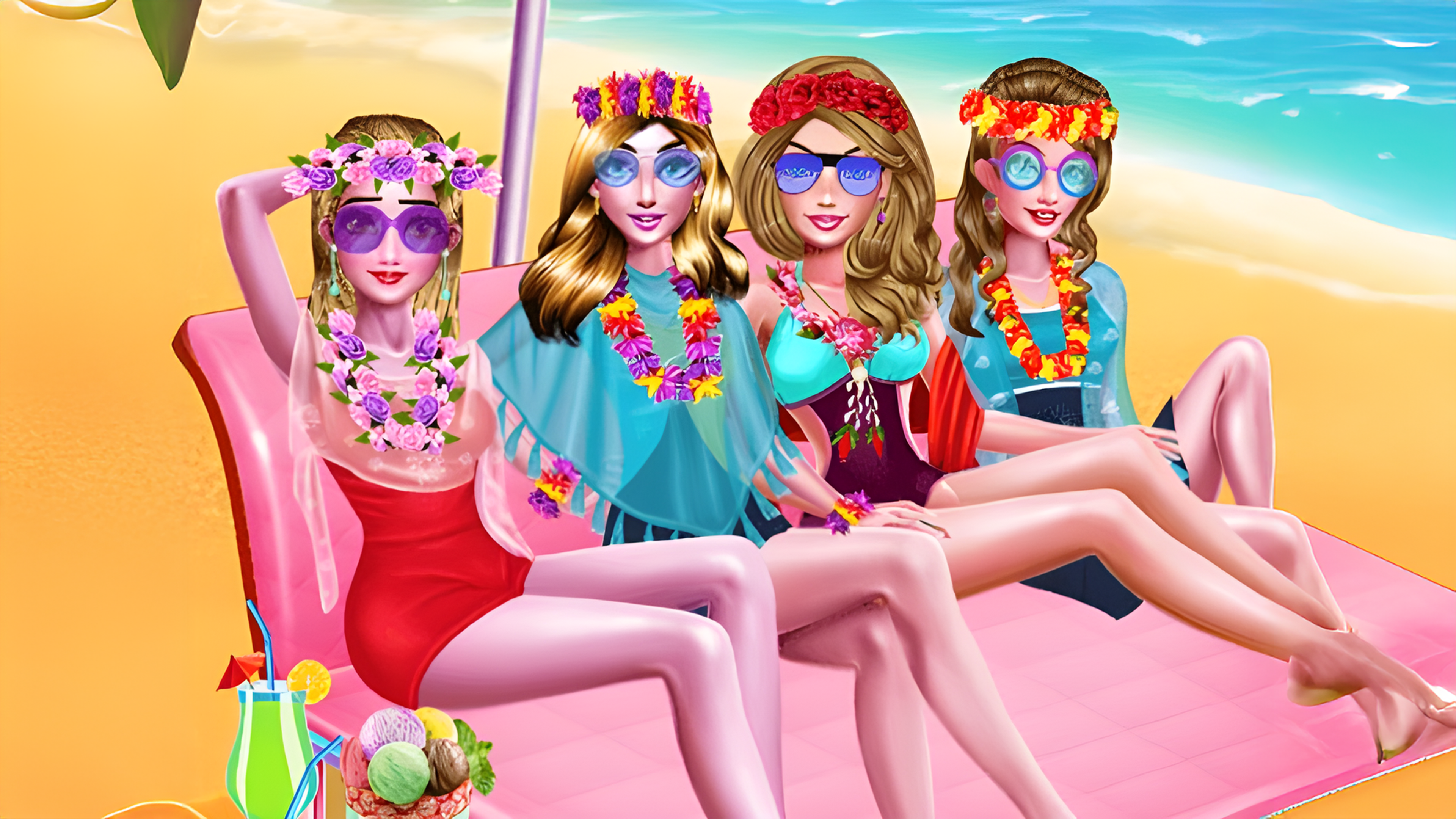 Summer beach spa day Logo