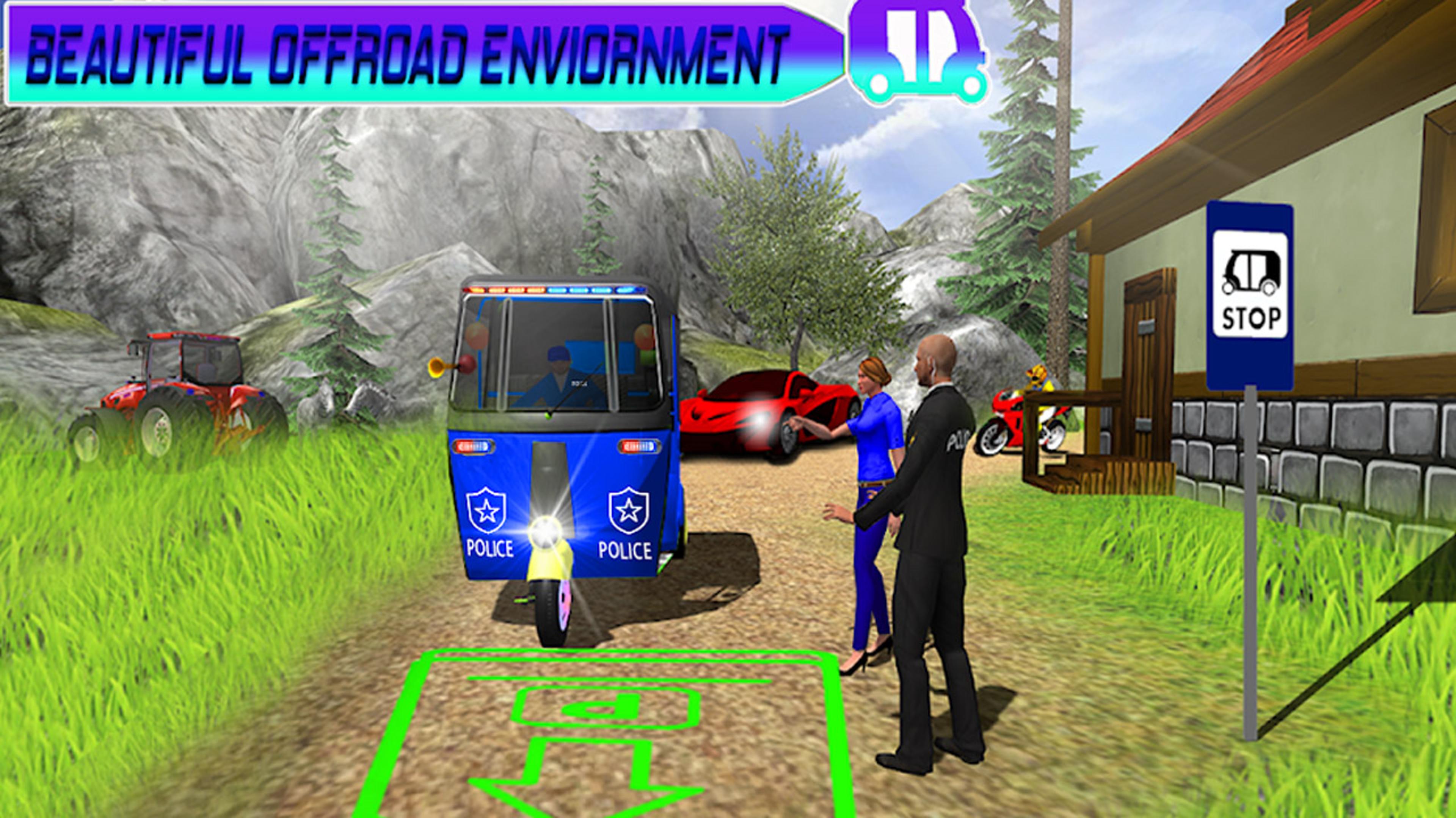 Police Auto Rickshaw Taxi Game Logo
