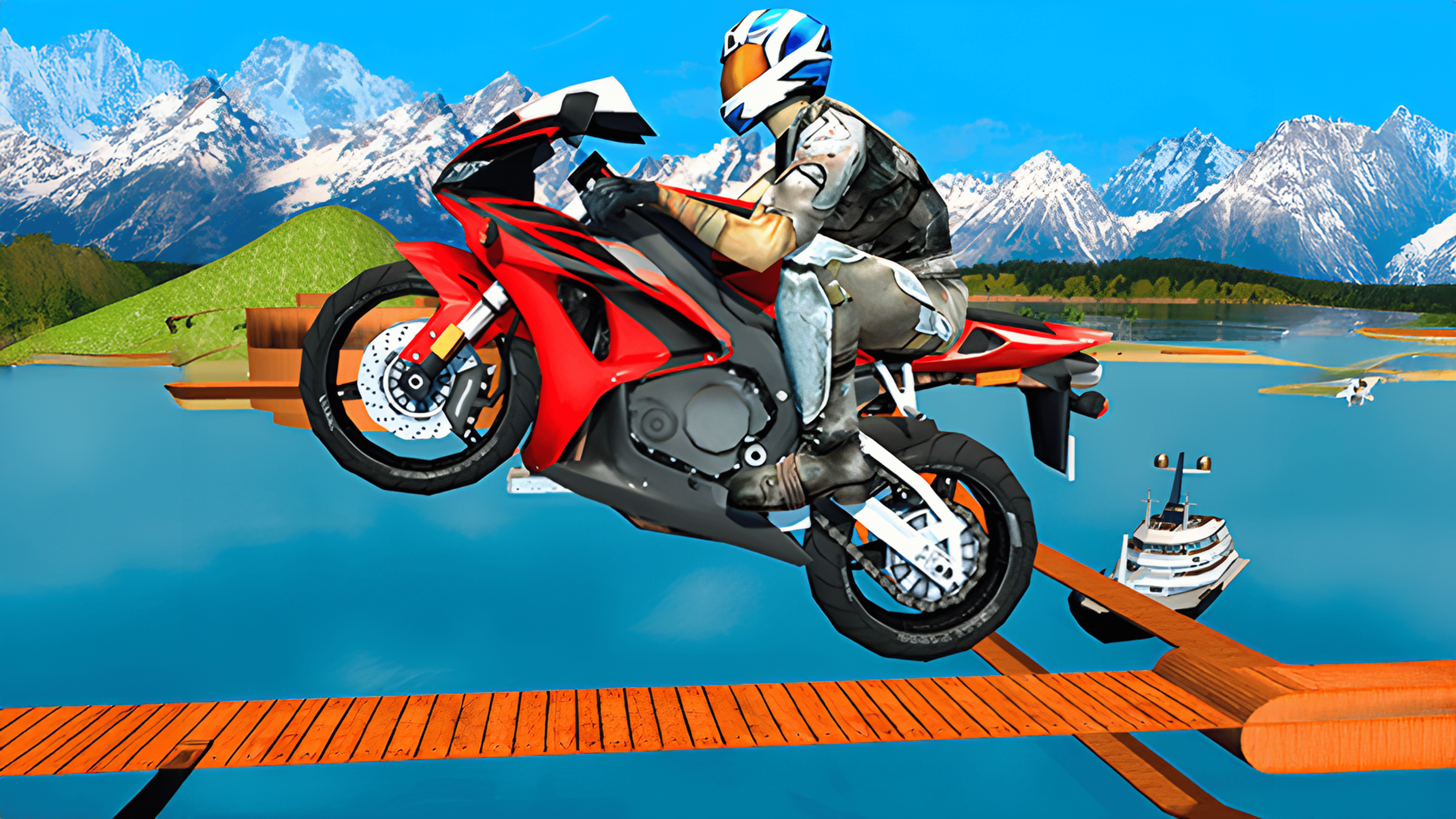 Motorbike Beach Fighter 3D Logo