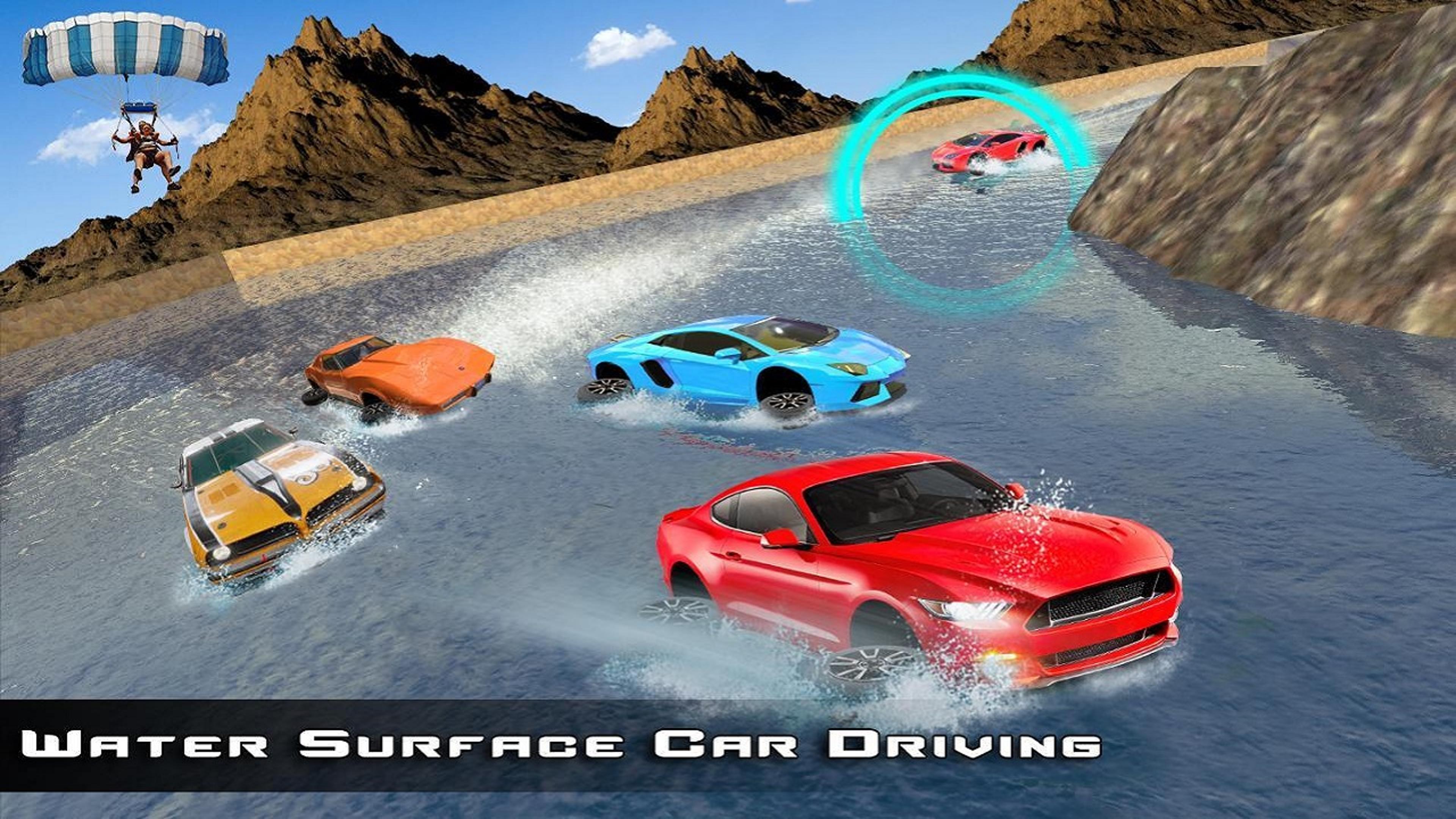 Incredible Water Surfing : Car Racing Game 3D Logo