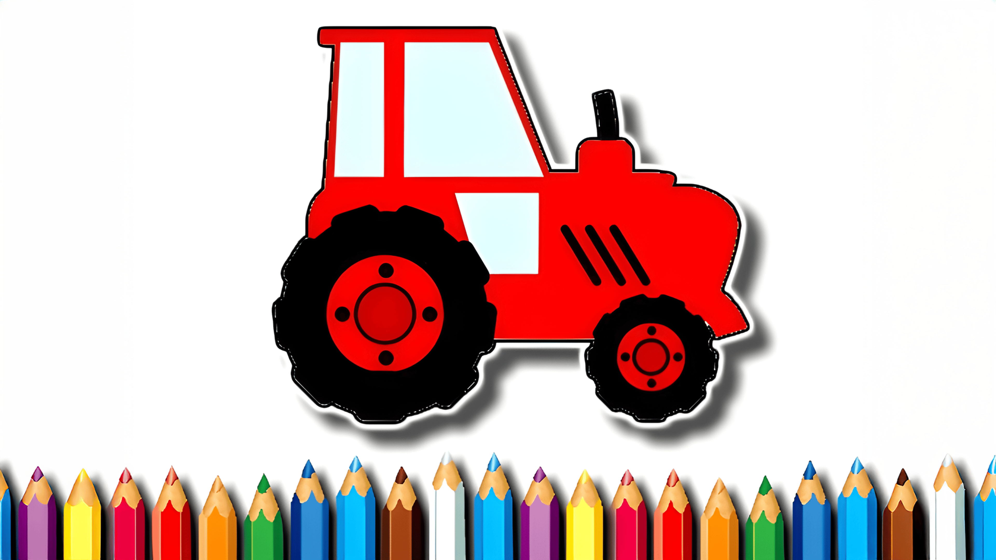 Easy Kids Coloring Tractor Logo