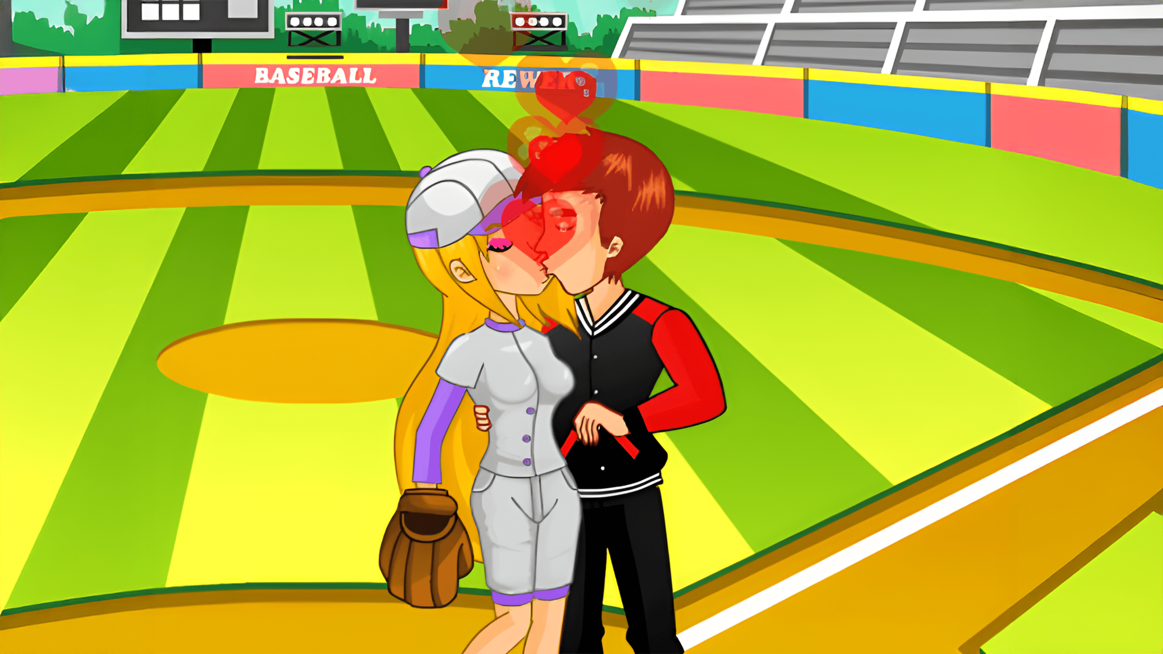 Baseball Kissing Logo