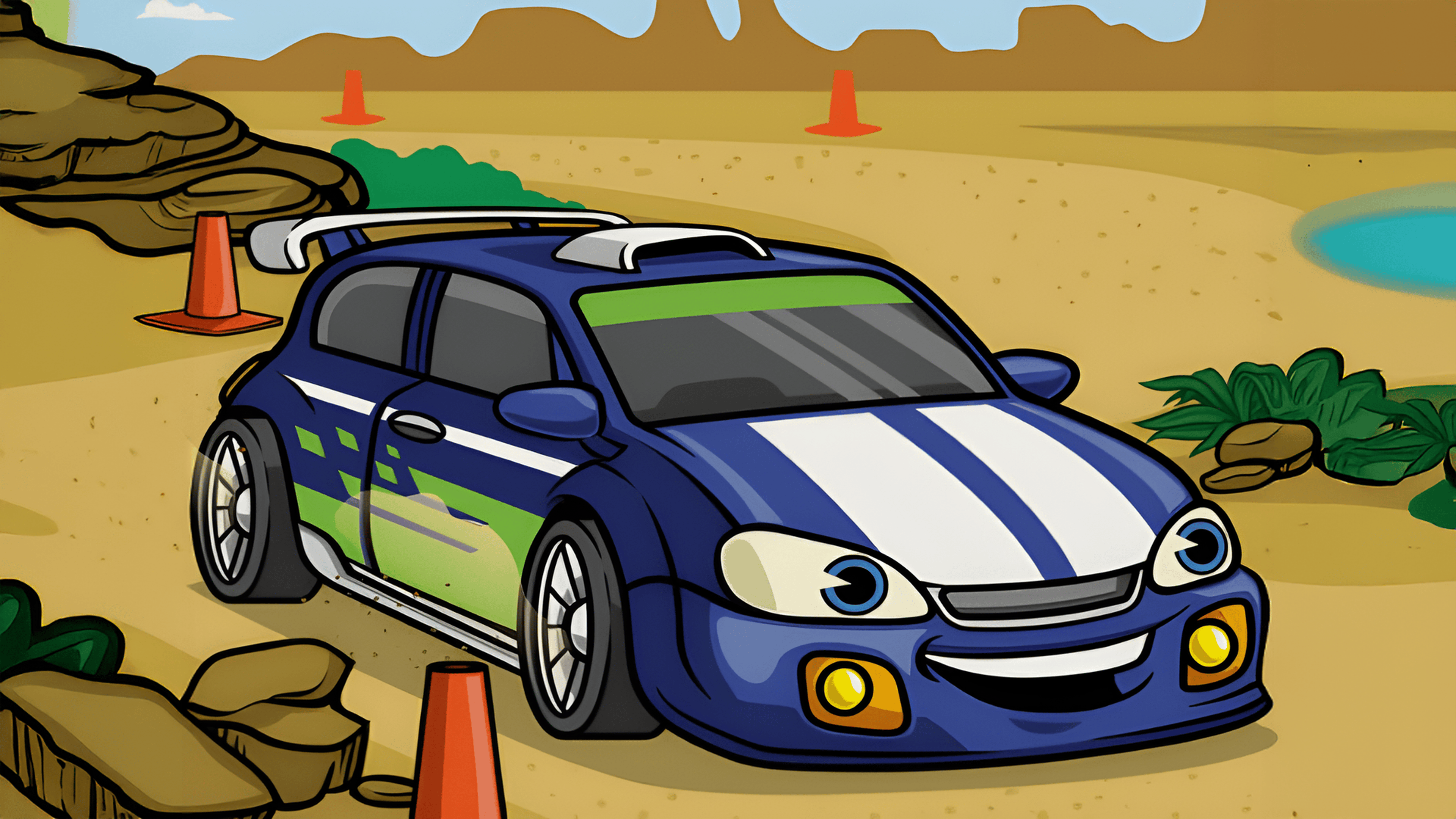 Racing Cartoons Jigsaw Logo